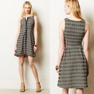 Anthropologie Tonnelle Zip-Front Dress- Black